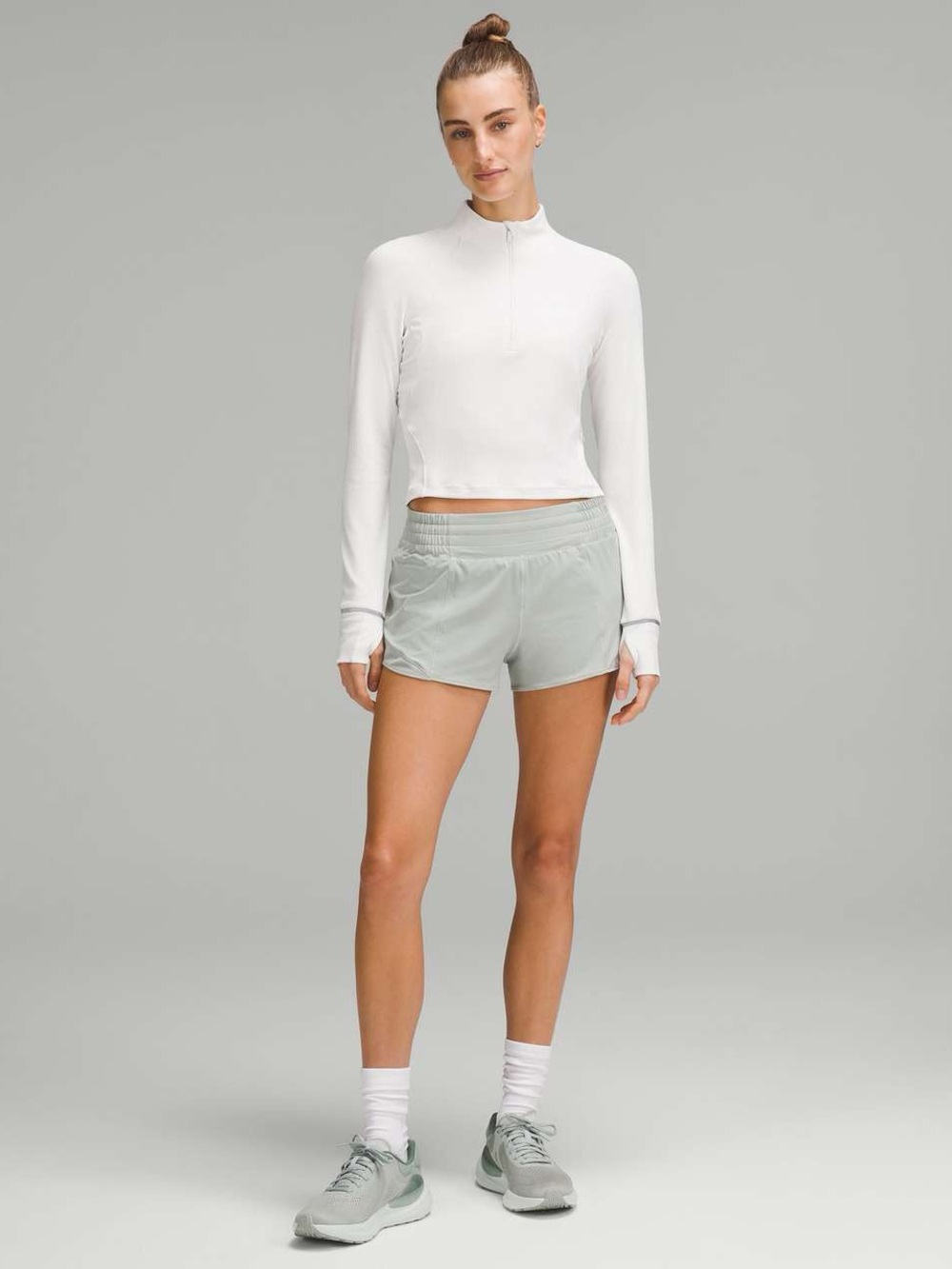 Lululemon | Hotty Hot High-Rise Lined Short 2.5"‎ Grey Mesh Swift Stretch 6-8